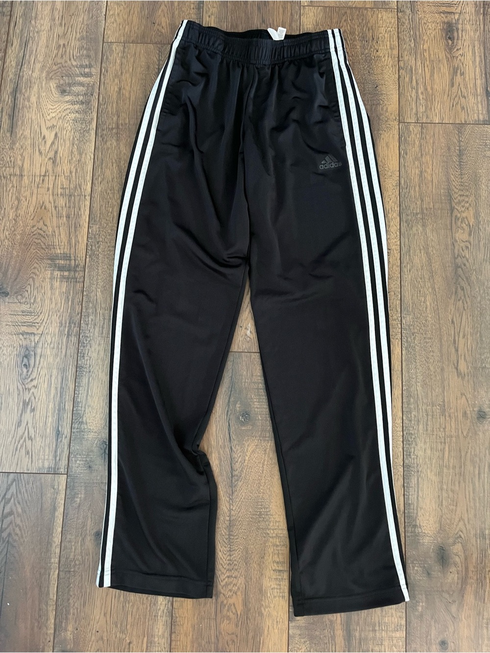 adidas Black Joggers with White Side Stripes - Kids